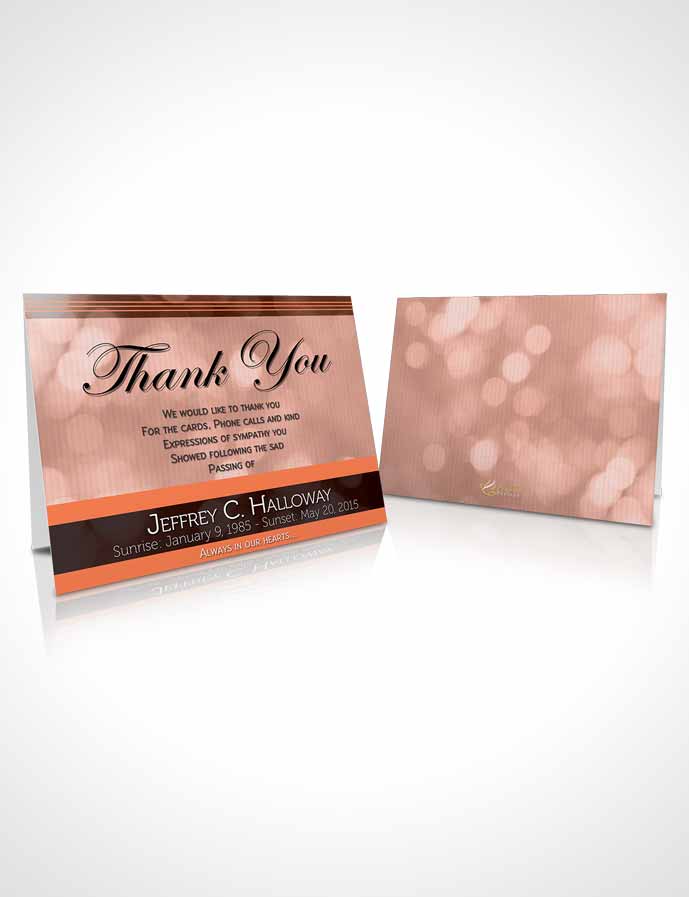 Funeral Thank You Card Template Majestic Peach Heritage Dark