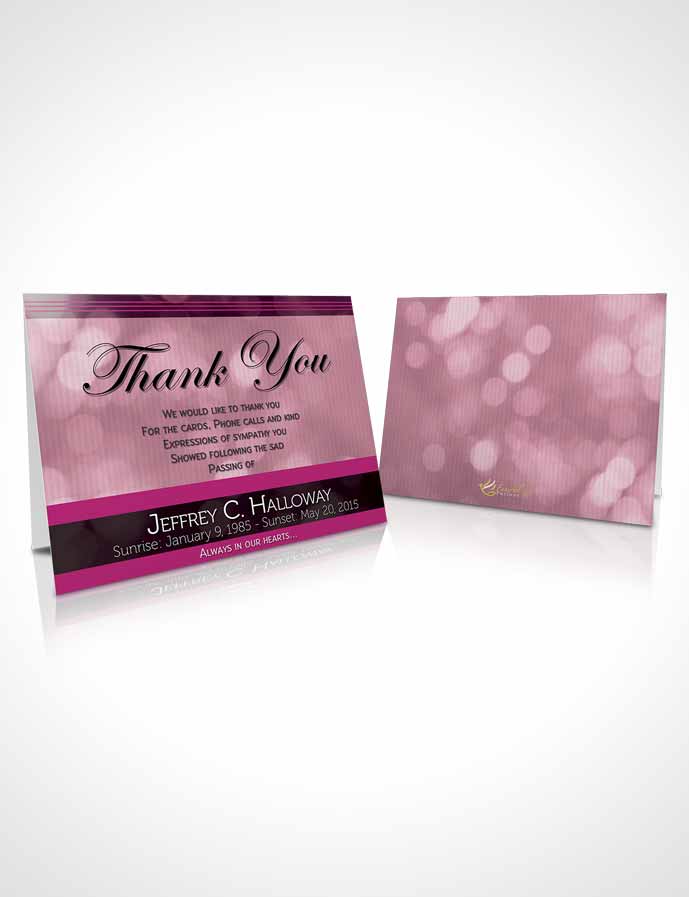 Funeral Thank You Card Template Majestic Pink Carnation Dark