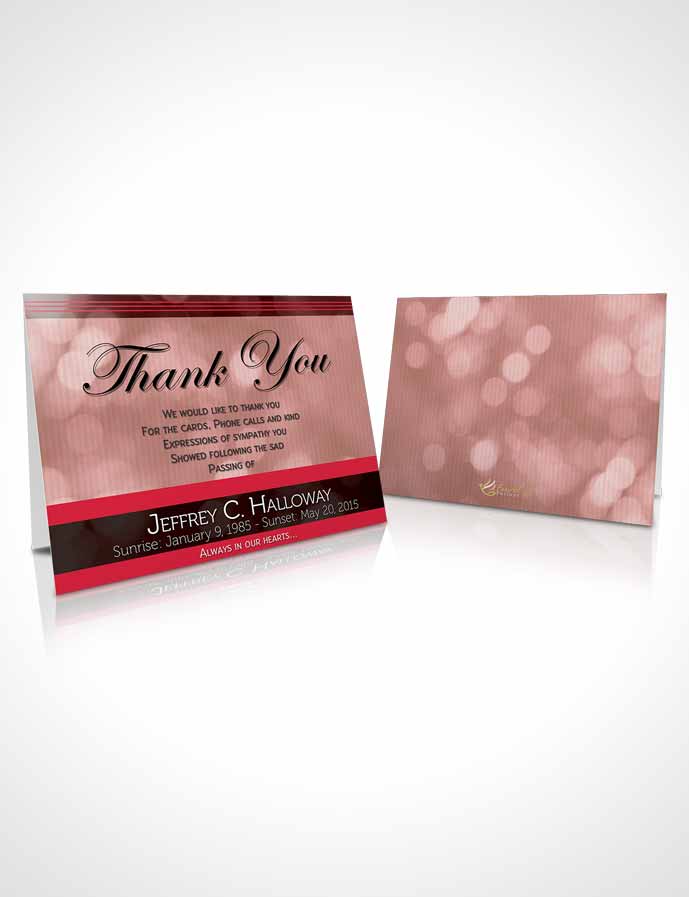 Funeral Thank You Card Template Majestic Summer Ruby Desire Dark