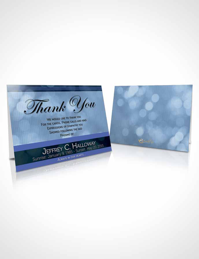 Funeral Thank You Card Template Majestic Summer Sky Dark
