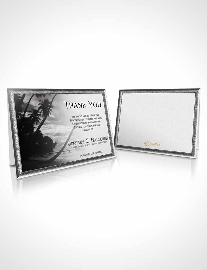 Funeral Thank You Card Template Martial Arts Black and White