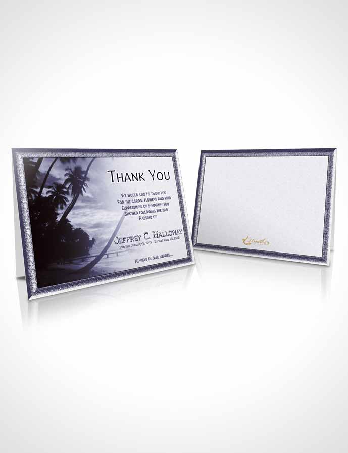 Funeral Thank You Card Template Martial Arts Blue Sunset