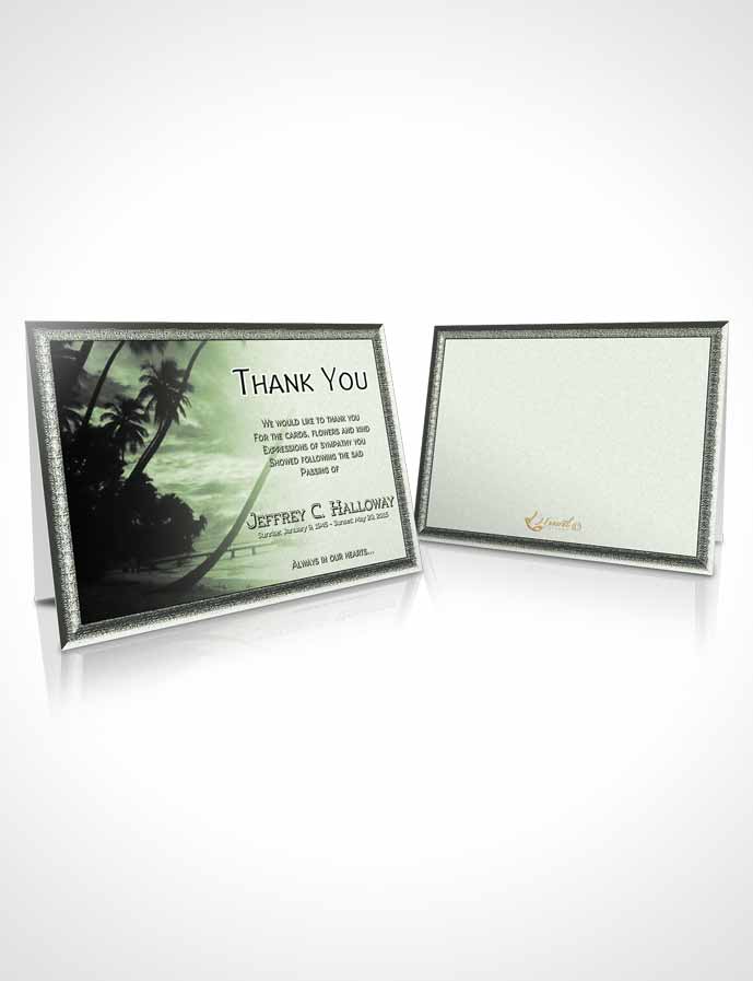Funeral Thank You Card Template Martial Arts Emerald Sunset