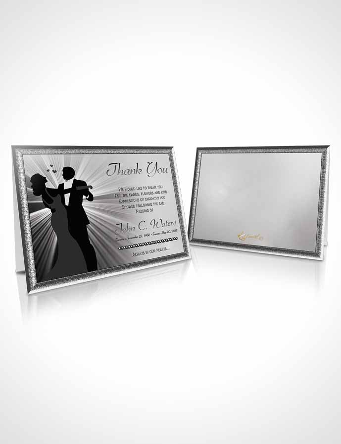 Funeral Thank You Card Template Midnight Dancing Black and White