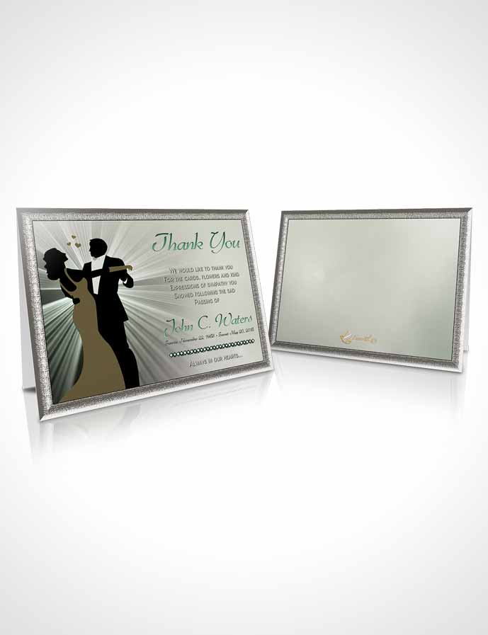 Funeral Thank You Card Template Midnight Dancing Emerald Love