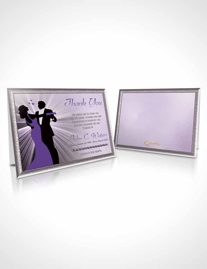 Funeral Thank You Card Template Midnight Dancing Lavender Honor