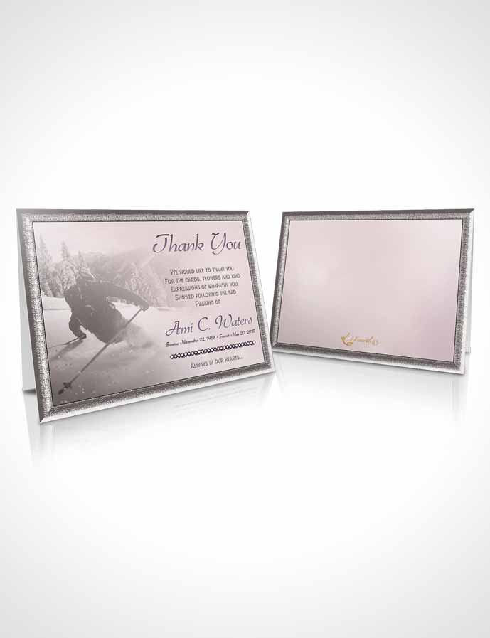 Funeral Thank You Card Template Midnight Downhill Skiing