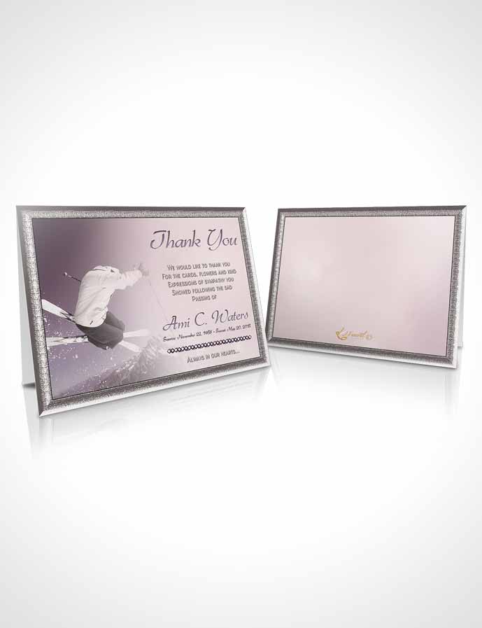 Funeral Thank You Card Template Midnight Ski Jumping