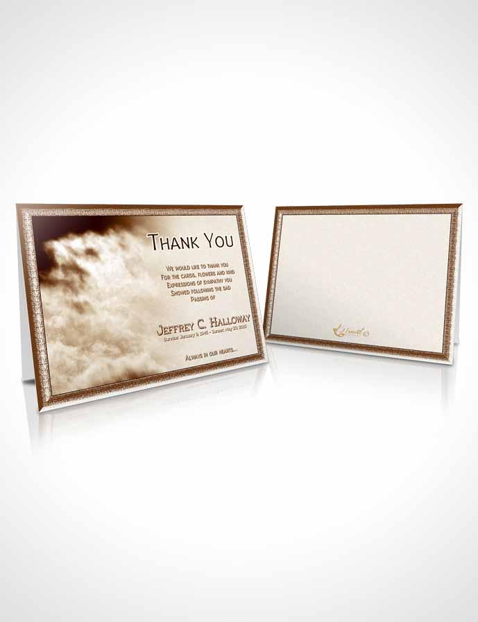 Funeral Thank You Card Template Misty Golden Clouds