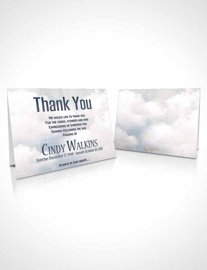 Funeral Thank You Card Template Natural Elegance Blue Heaven