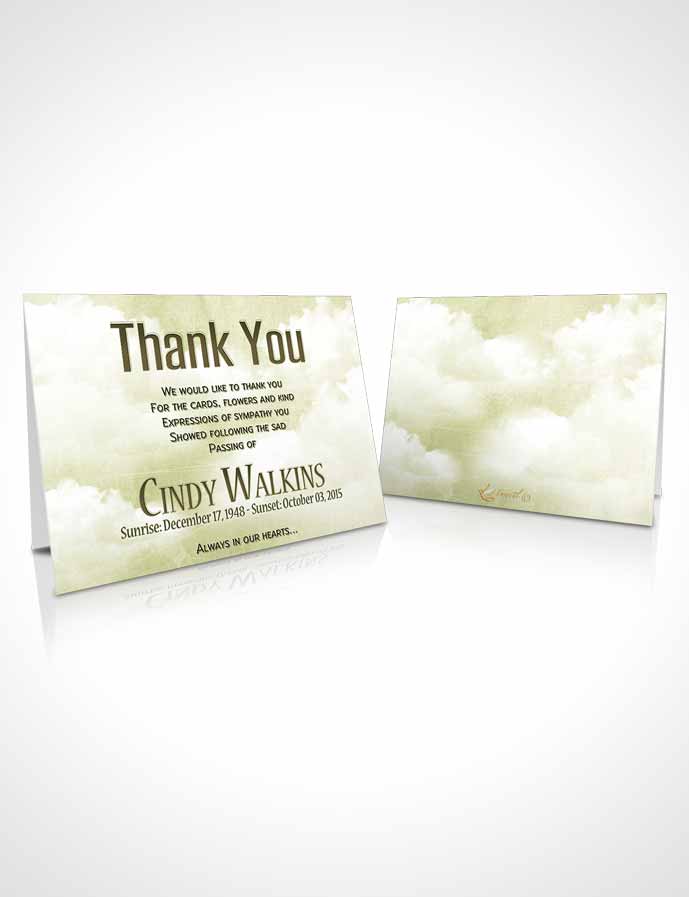 Funeral Thank You Card Template Natural Elegance Emerald Clouds
