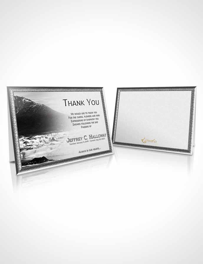 Funeral Thank You Card Template Natures Black and White Mountain