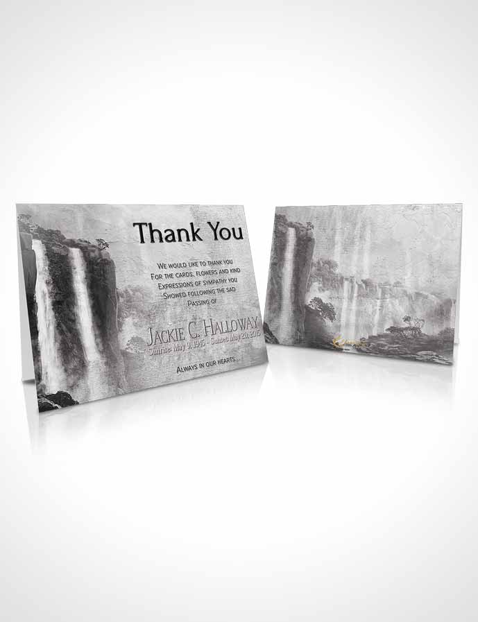 Funeral Thank You Card Template Natures Free Waterfall