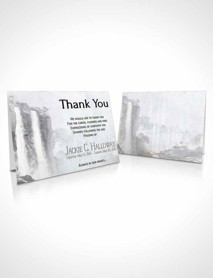 Funeral Thank You Card Template Natures Glowing Waterfall