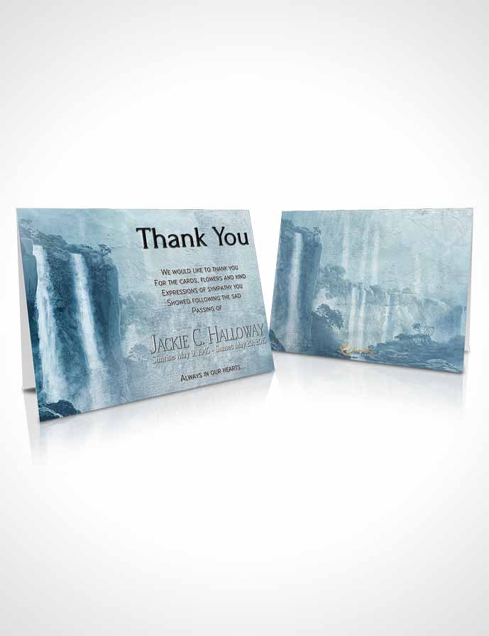 Funeral Thank You Card Template Natures Heavenly Waterfall