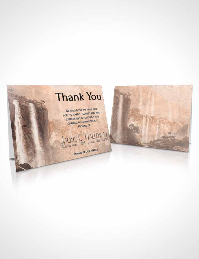 Funeral Thank You Card Template Natures Morning Waterfall