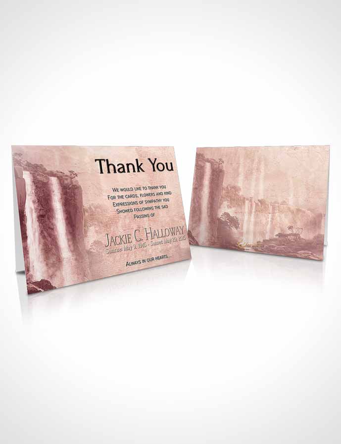 Funeral Thank You Card Template Natures Ruby Waterfall