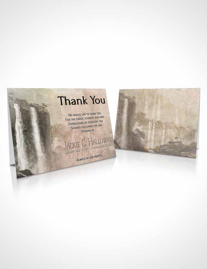 Funeral Thank You Card Template Natures Vintage Waterfall