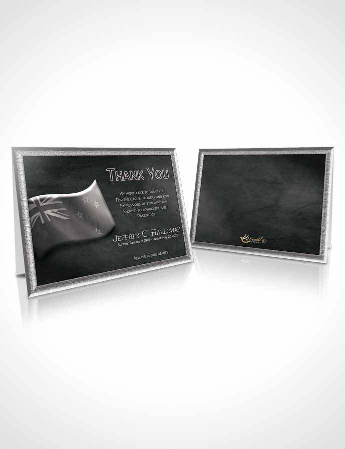 Funeral Thank You Card Template New Zealand Black and White Kiwi