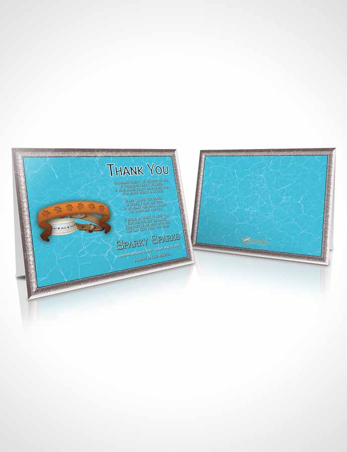 Funeral Thank You Card Template Ocean Blue Sparky the Dog