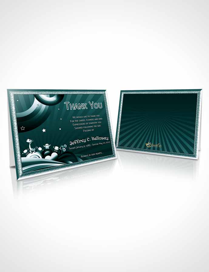 Funeral Thank You Card Template Ocean Blues Childs Journey