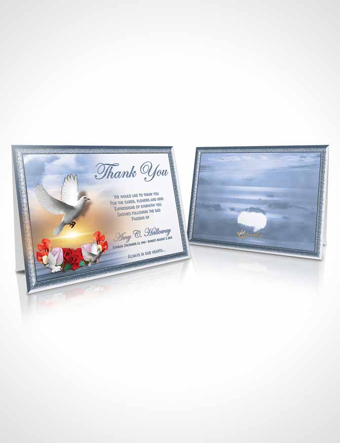Funeral Thank You Card Template Ocean Delightful Doves