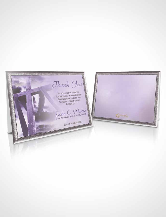 Funeral Thank You Card Template On The Cross Lavender Honor