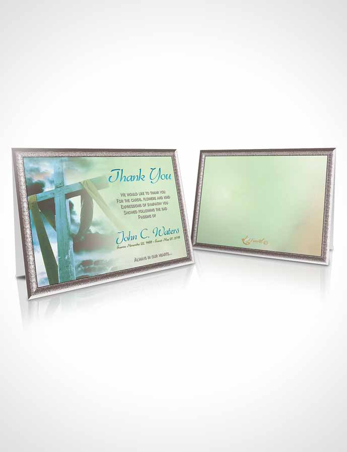 Funeral Thank You Card Template On The Cross Morning Calm
