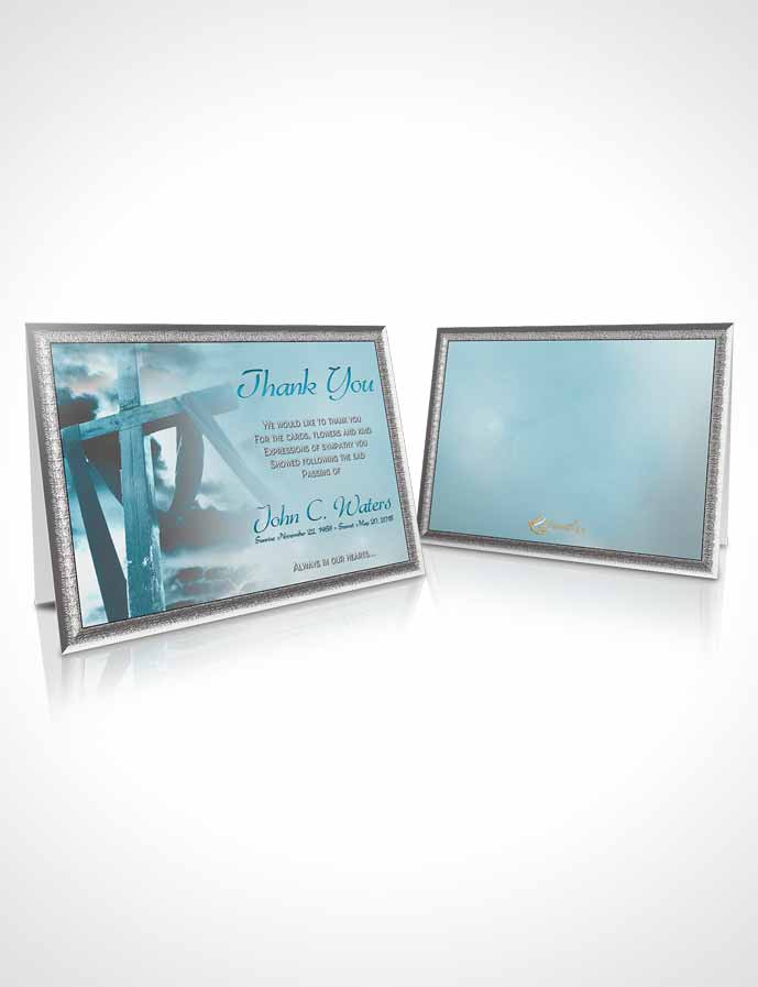 Funeral Thank You Card Template On The Cross Peaceful Ocean