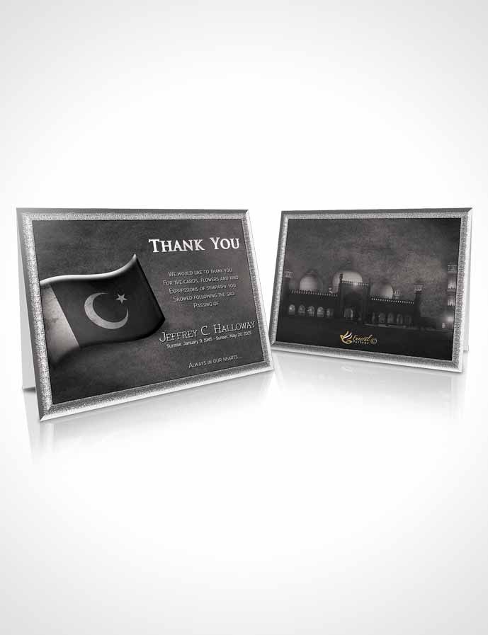 Funeral Thank You Card Template Pakistanian Black and White Love