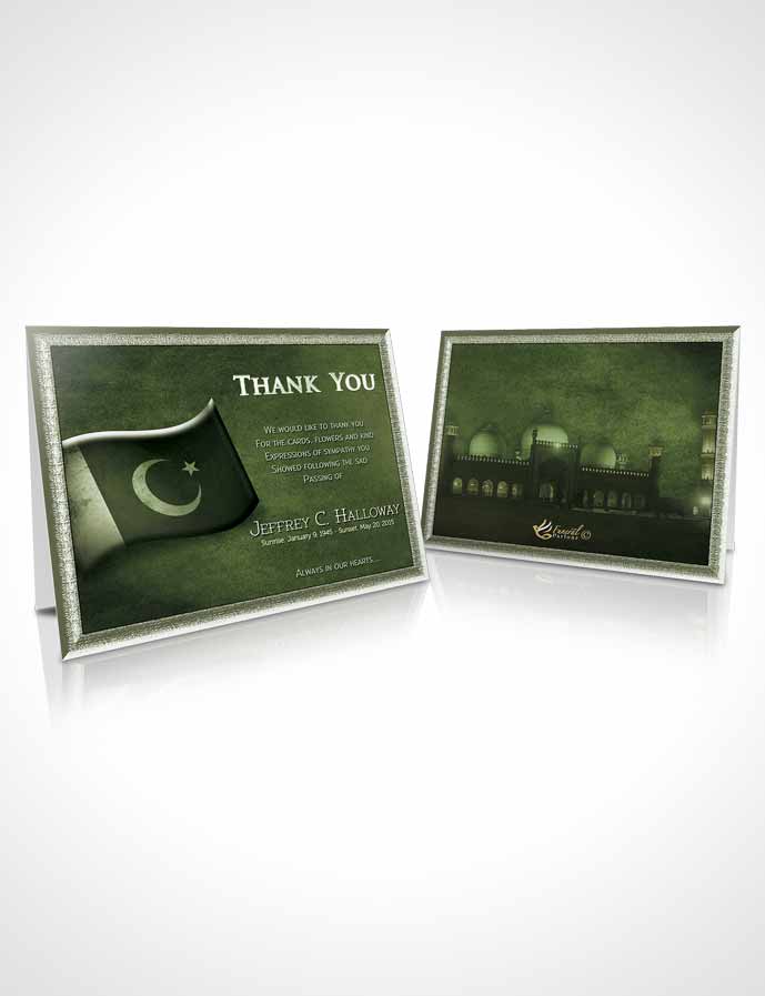 Funeral Thank You Card Template Pakistanian Emerald Love
