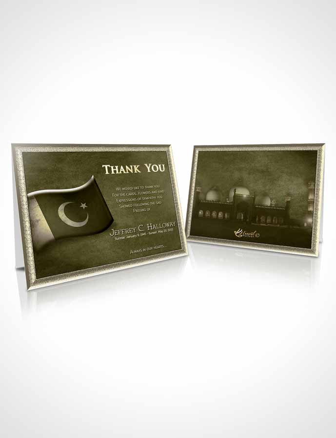 Funeral Thank You Card Template Pakistanian Golden Love