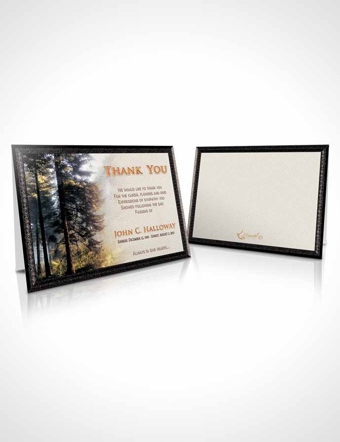 Funeral Thank You Card Template Peaceful Forest Laughter
