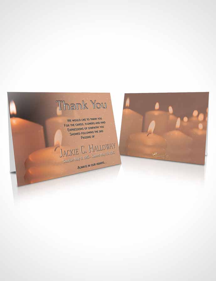 Funeral Thank You Card Template Peach Love Candles In The Wind