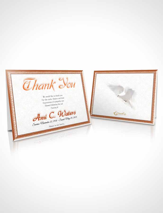 Funeral Thank You Card Template Peach Purity