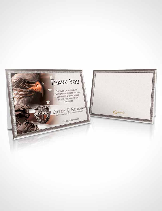 Funeral Thank You Card Template Peach Special Forces Salute