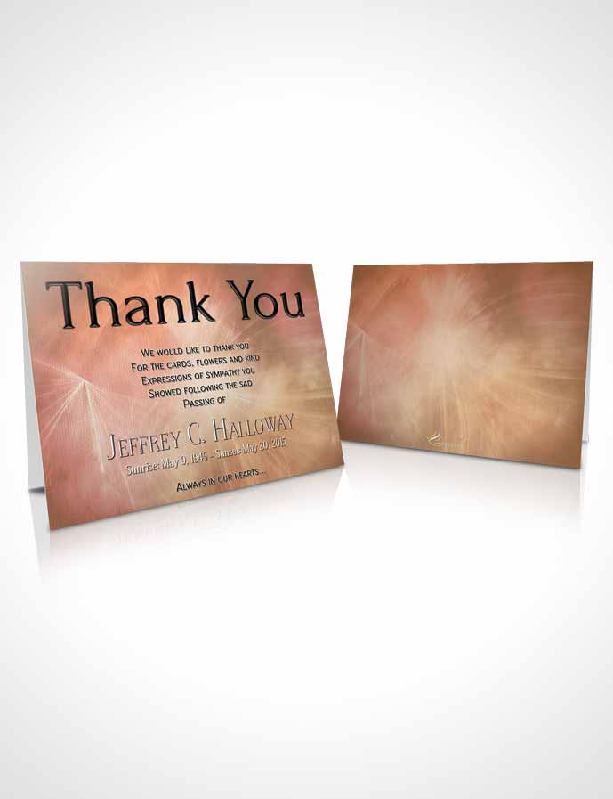 Funeral Thank You Card Template Peach Universal Lights
