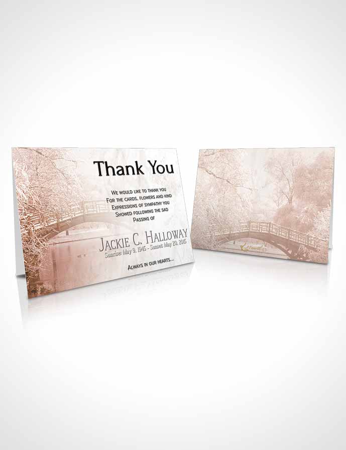 Funeral Thank You Card Template Peach Winter Paradise