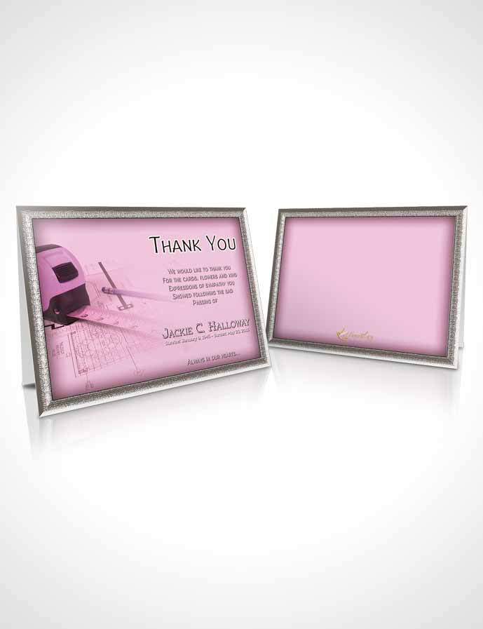 Funeral Thank You Card Template Pink Architect