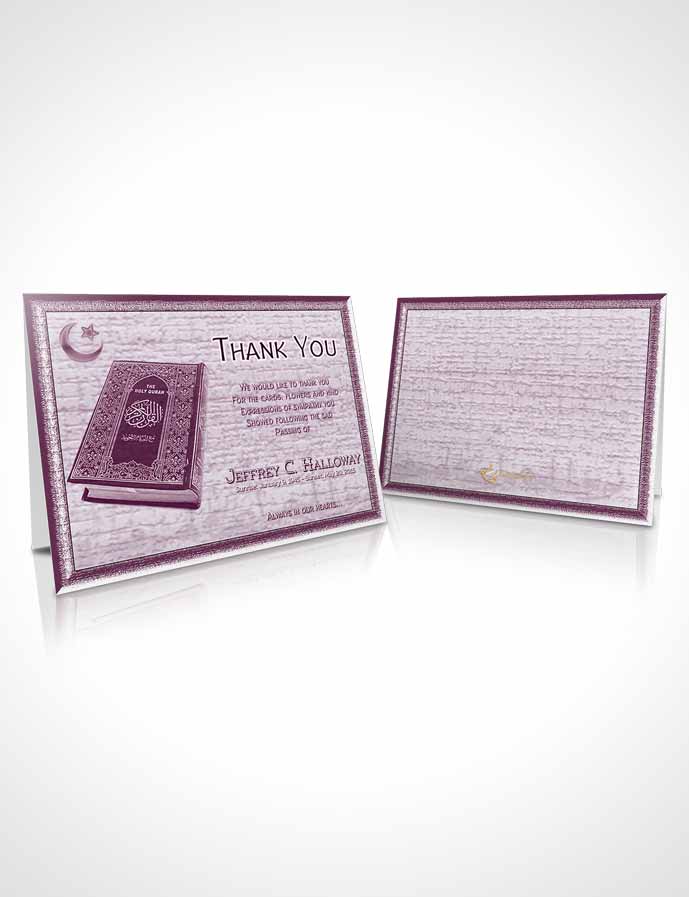 Funeral Thank You Card Template Pink Breeze Islamic Blissful Faith