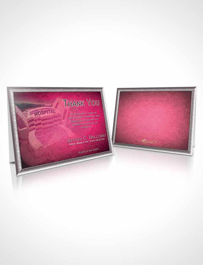 Funeral Thank You Card Template Pink Doctor