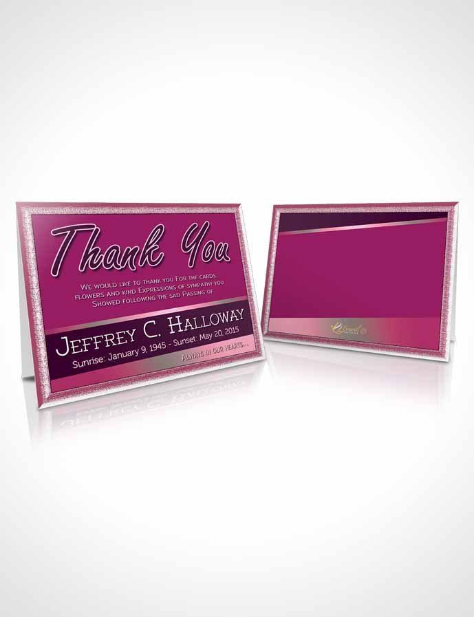 Funeral Thank You Card Template Pink Faith Tranquility Light
