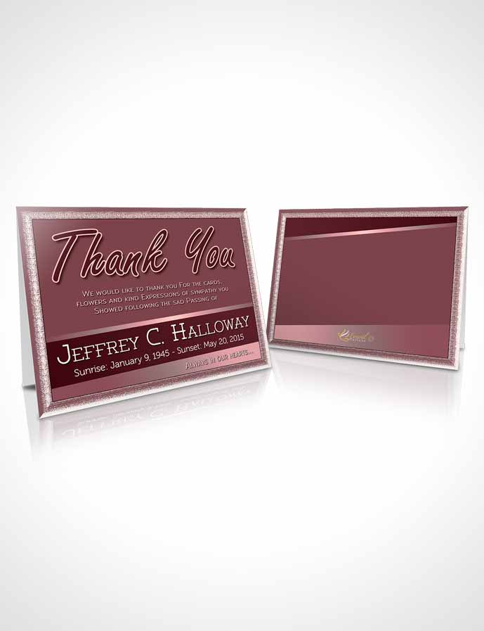 Funeral Thank You Card Template Pink Serenity Tranquility Dark