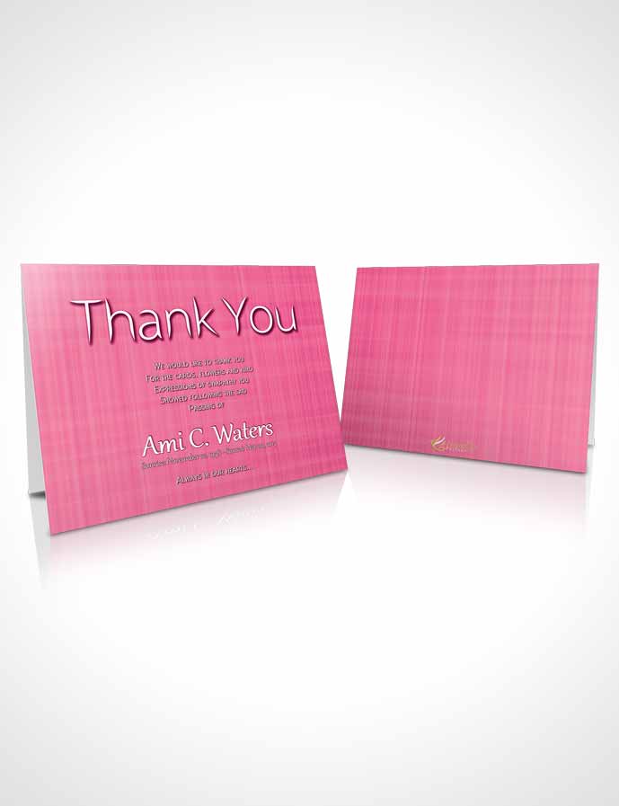 Funeral Thank You Card Template Pink Simplicity