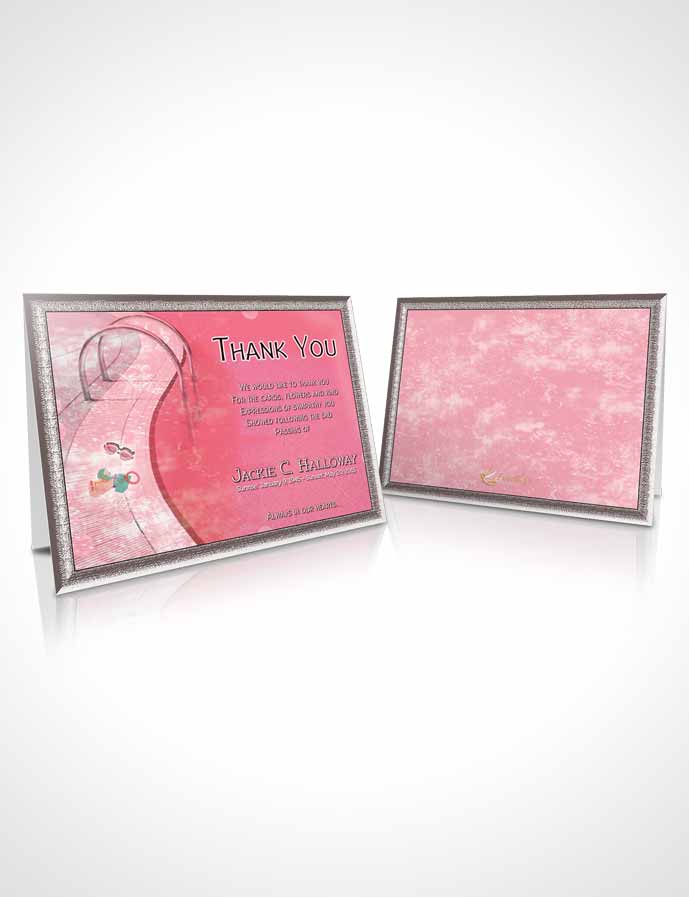 Funeral Thank You Card Template Pink Swimming Desire