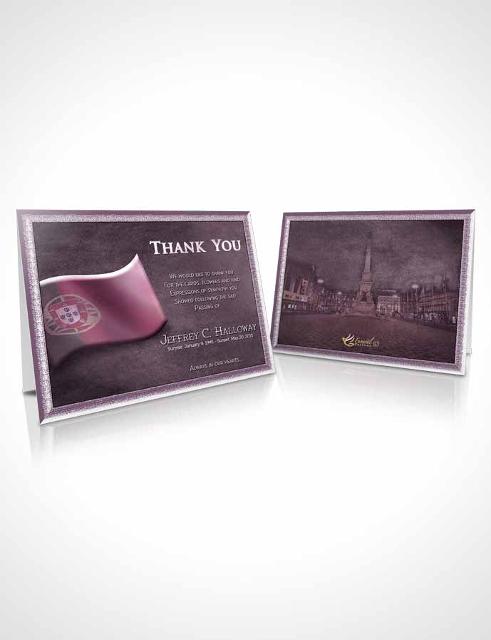 Funeral Thank You Card Template Portuguese Lavender Serenity
