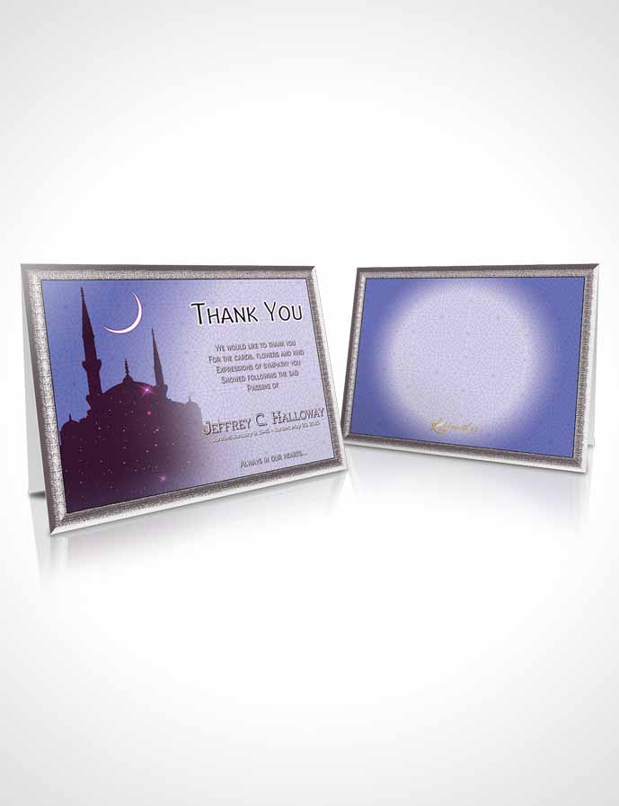 Funeral Thank You Card Template Purple Islamic Serenity