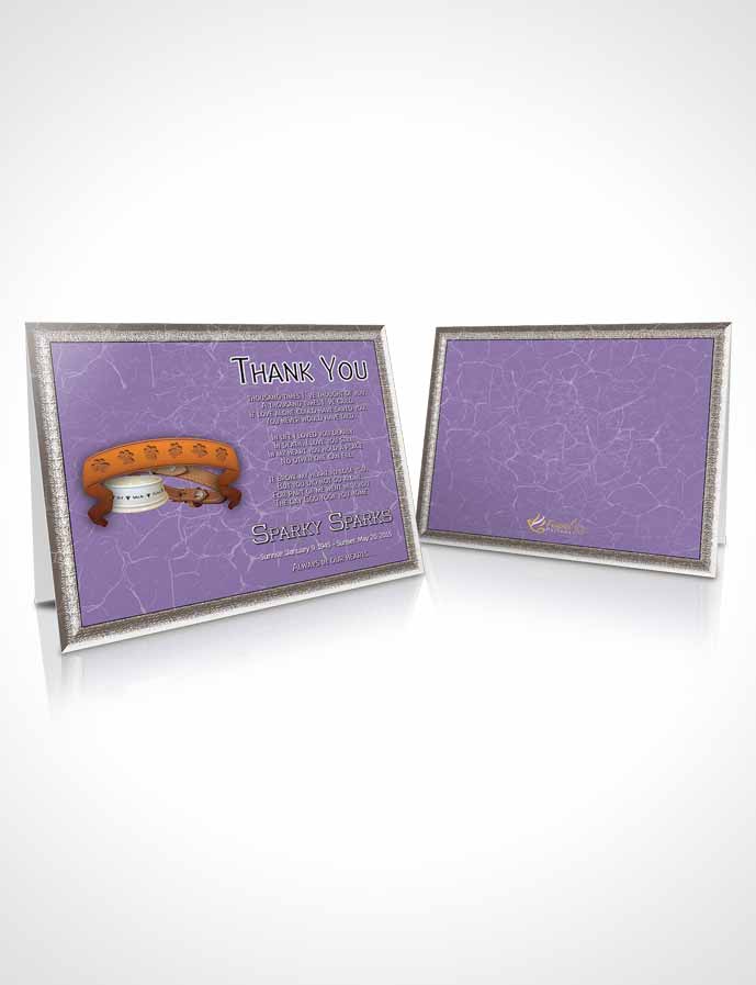 Funeral Thank You Card Template Purple Sparky the Dog