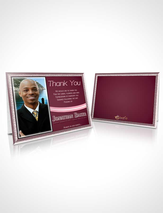 Funeral Thank You Card Template Rosy Blossom Journey