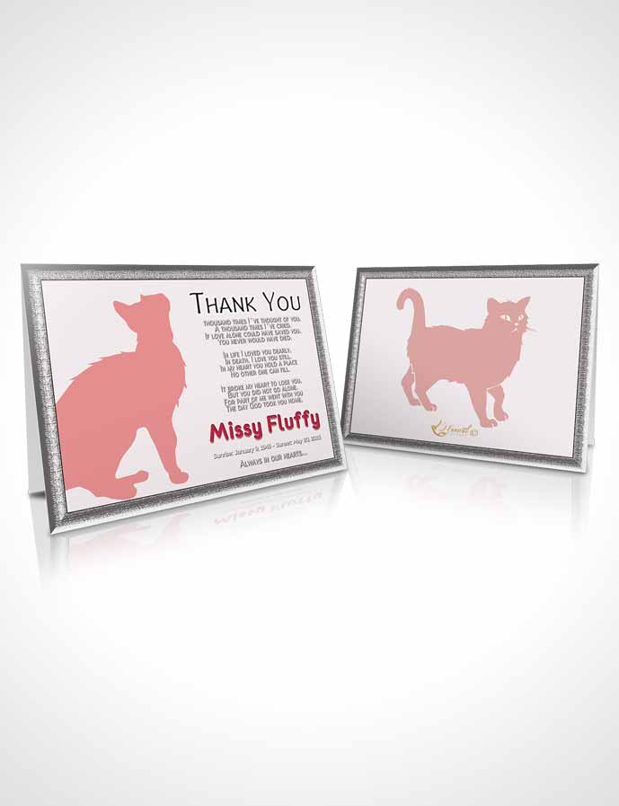 Funeral Thank You Card Template Rosy Fluffy Cat